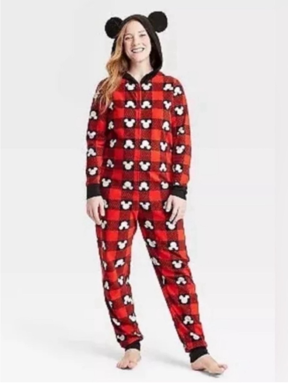 Mickey Mouse Hooded Fleece
1-Piece Pajamas Adult M
Disney Plaid Costume Cozy - Picture 1 of 8